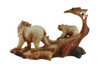 Mother Bear and Cubs Carved Wood Look Resin Statue Additional image