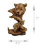 Carved Wood Look Mother Bear and Cub Tabletop Statue Additional image