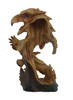 Carved Wood Look Bald Eagle Bust and Scene Tabletop Statue Additional image