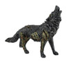 Cool Steampunk Style Howling Gray Wolf Statue Main image