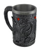 Gothic Dragon Tankard Decorative Blackened Silver Resin Mug Celtic Medieval Cup Main image