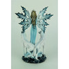 Blue Ice Fairy Standing With Winter White Wolves Statue Additional image
