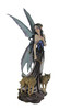 Blue Fairy In Long Dress Walking with Twin Wolves Statue Main image