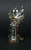 Creepy Steampunk Mechanical Skeleton Hand Metallic Finish Hourglass Sand Timer Additional image