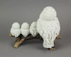 Lifelike Snowy Owl and Chicks Tabletop Statue Mother and Children Figure Additional image