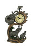 Elephant Family On Safari Hand Painted Table Pendulum Clock Main image