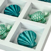 Coastal Shell & Sea Turtle Tic Tac Toe Table Accent Decor - 7 inch White Wood Additional image