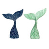 Artisan Wood Mermaid Tail Home Accent, 13" Ocean Theme Decorative Sculpture Main image
