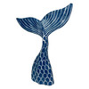 Navy Blue Wood Mermaid Tail Sculpture 13.75" Nautical Coastal Decor Art Additional image