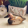 Rustic Hand-Carved Wooden Duck Decoy 9.5" Vintage Folk Art Mallard Statue Decor Lifestyle image 2