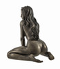 Bronzed Nude Female Statue Sultry Seated Pose Additional image