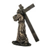 Bronzed Jesus on the Way to Calvary Statue Additional image