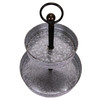 16-Inch High Galvanized Metal Two-Tier Rustic Round Tray Stand Additional image