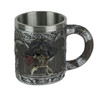 Wood Look Pirate Skull Drinking Tankard Gothic Coffee Cup Mug Main image