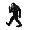 24.75-Inch High Black Metal Cutout Rude Bigfoot Flipping The Bird Wall Sculpture Additional image