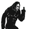24.75-Inch High Black Metal Cutout Rude Bigfoot Flipping The Bird Wall Sculpture Additional image