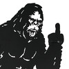 24.75-Inch High Black Metal Cutout Rude Bigfoot Flipping The Bird Wall Sculpture Additional Image 6