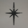Set of 3 Large Metallic Silver Cast Iron 8 Pointed Star Starburst Wall Hangings Additional image