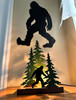 Black Metal Laser Cut Bigfoot Walking Wall Sculpture Home Decor Sasquatch Art Additional image