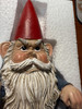 You Dig? - Grumpy Garden Gnome Digging with Shovel Flipping The Bird Statue Image of main defect