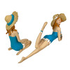 Set of 2 Beach Beauties Figurines Aegean Blue Sunbathing Coastal Decor Additional image