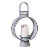 17 inch Weathered Zinc Metal Candle Lantern Rustic Farmhouse Tabletop Decor Main image