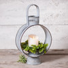 17 inch Weathered Zinc Metal Candle Lantern Rustic Farmhouse Tabletop Decor Additional image