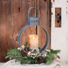 17 inch Weathered Zinc Metal Candle Lantern Rustic Farmhouse Tabletop Decor Additional image