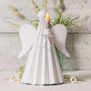 Angel Candle Holder 13.5 inch Rustic White Farmhouse Metal Tabletop Decor Additional image
