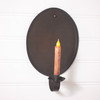 Round Crimped Tin Candle Sconce 14.5 Inch Metal Wall Taper Candle Holder Additional image