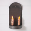 Colonial 2-Candle Metal Wall Sconce 11.5in Rustic Taper Candle Holder Indoor Additional image