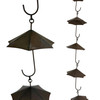 Metal Umbrella Rain Chain Dark Brown 61in Outdoor Gutter Downspout Decor Main image