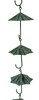 Metal Umbrella Rain Chain 61 in Teal Verdigris Outdoor Downspout Decor Additional image