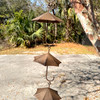 Metal Umbrella Rain Chain Dark Brown 61in Outdoor Gutter Downspout Decor Lifestyle image 2
