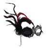 Steampunk Masquerade Metal Lace Monocle Eye Feather Mask w/Chain Main image