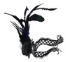 Scratch & Dent Steampunk Masquerade Metal Lace Monocle Eye Feather Mask w/Chain Additional image