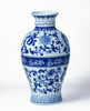 AAI 17" Porcelain Vase, Floral Design, Blue and White Main image