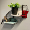 29 Inch Wood & Metal Fishing Pole Decorative Wall Shelf Mounted Lure Floating Shelves Home Decor Lifestyle image 1