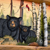 Rustic Bear Family in Woods Intarsia Wood Wall Sculpture 35.5x18 Indoor Additional image
