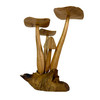 Wood Mushroom Figurine Sculpture on Root Base Natural Tabletop Accent Additional image