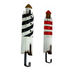 Set of 2 Handcrafted Wood Lighthouse Decorative Wall Hooks Coastal Decor Additional image