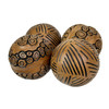 Set of 4 Brown Resin Decorative Orbs 4 in Distressed Geometric Sphere Decor Additional image