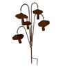Metal Mushroom Garden Rain Bell Stake Brown 30 Inch Decorative Sculpture Main image