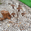 Metal Mushroom Garden Rain Bell Stake Brown 30 Inch Decorative Sculpture Lifestyle image 1