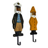Set of 2 Nautical Sailor Captain Fisherman Wall Hooks, Wood & Metal 14.75 In Additional image