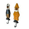 Set of 2 Nautical Sailor Captain Fisherman Wall Hooks, Wood & Metal 14.75 In Additional image