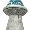 Mosaic Cement Mushroom Statue Blue Green White Garden Figurine 8 In Additional image