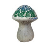 Mosaic Cement Mushroom Figurine Outdoor Statue Blue Green White 5 In Additional image