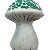 Mosaic Cement Mushroom Figurine Outdoor Statue Blue Green White 5 In Additional image