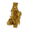 Things2die4 Wood Beehive Wall Sculpture Natural Finish with 3 Removable Bees Main image